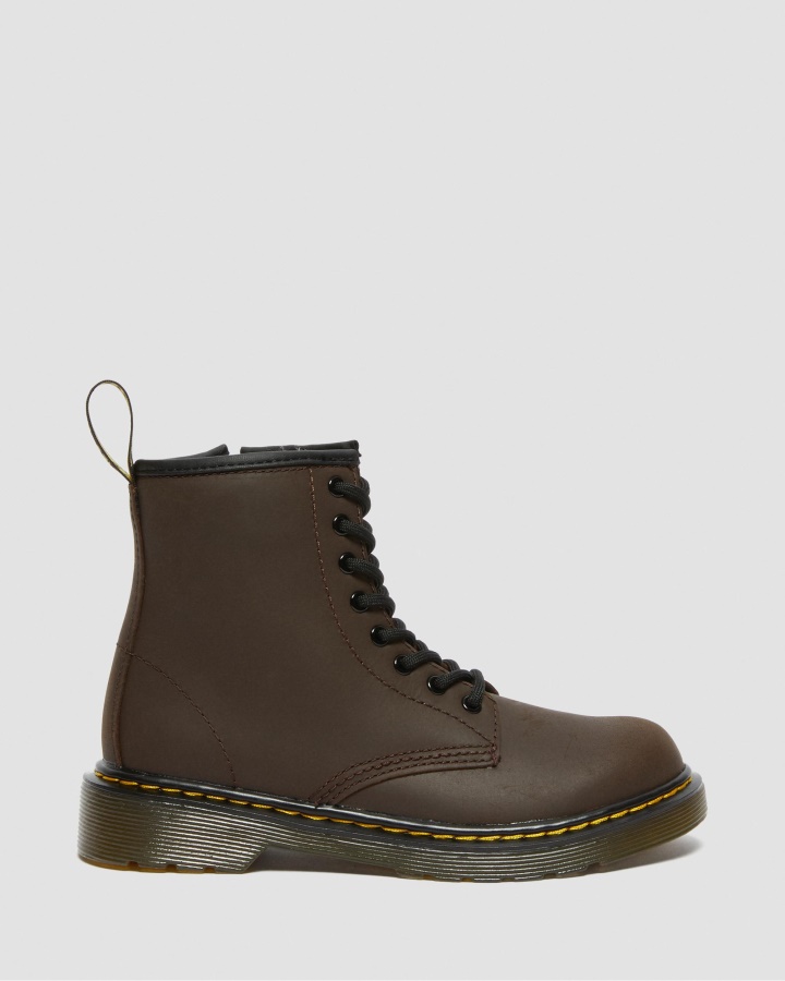 Cizme Cu șireturi Căptușite Cu Blană Artificială Junior 1460 Dr.martens Romania Maro închis Mohawk