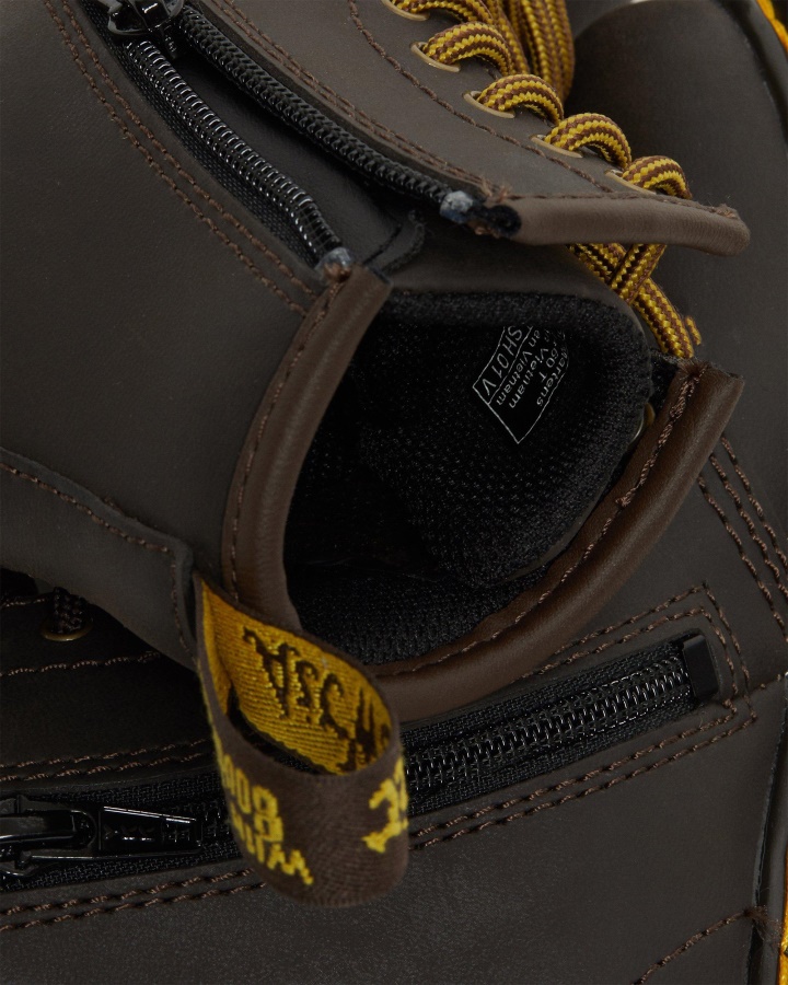 Cizme Cu șireturi Din Piele Maro închis Dr.martens Romania Pentru Copii 1460 Wildhorse