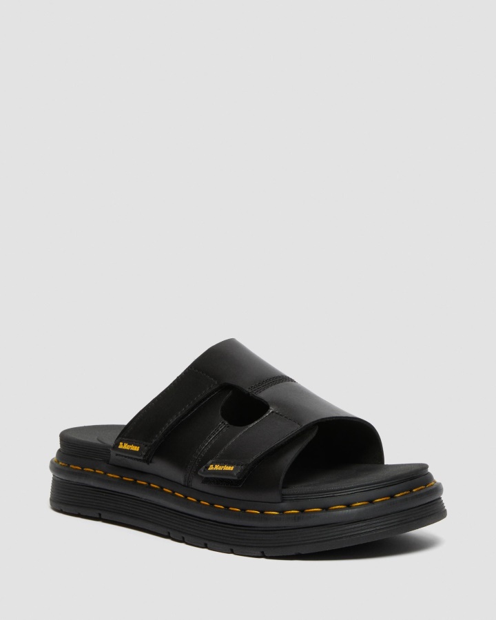 Sandale Cu Slide Din Piele Daxton Dr.martens Romania Negru Brando