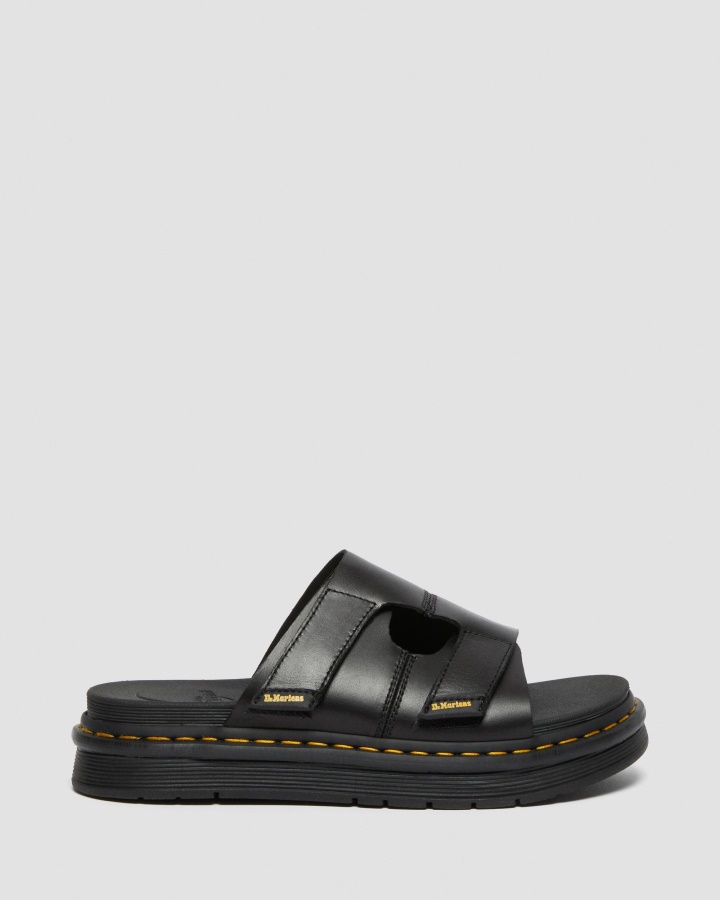 Sandale Cu Slide Din Piele Daxton Dr.martens Romania Negru Brando