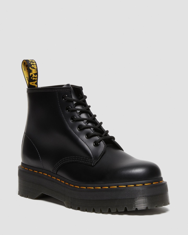 Dr.martens Romania Piele Neteda Neagra 101 Botine Cu Platforma Piele Neteda