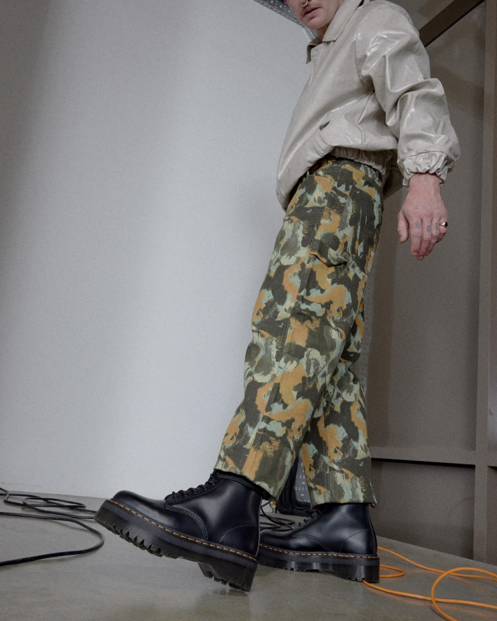 Dr.martens Romania Piele Neteda Neagra 101 Botine Cu Platforma Piele Neteda