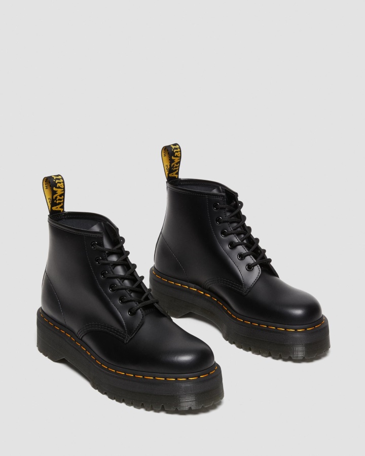 Dr.martens Romania Piele Neteda Neagra 101 Botine Cu Platforma Piele Neteda