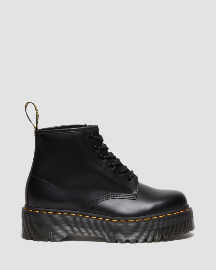 Dr.martens Romania Piele Neteda Neagra 101 Botine Cu Platforma Piele Neteda
