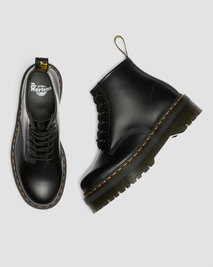 Dr.martens Romania Piele Neteda Neagra 101 Botine Cu Platforma Piele Neteda
