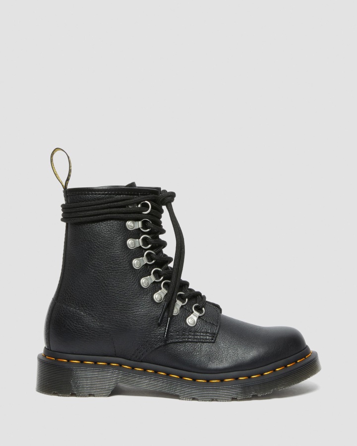 Dr.martens Romania Cizme Negre Virginia 1460 Cu Siret Din Piele Virginia