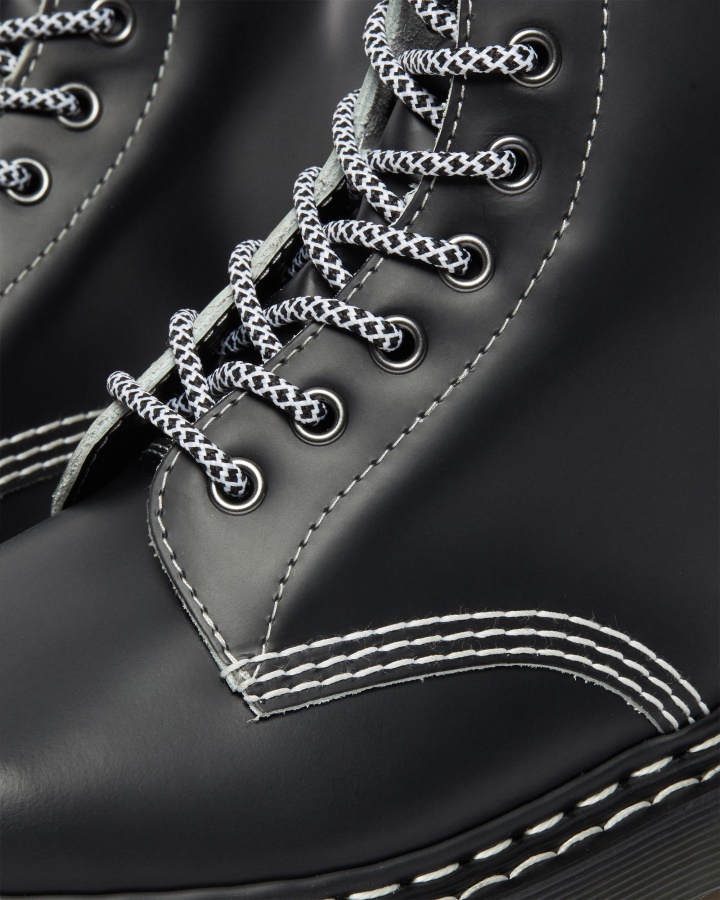 1460 Pascal Bex Cizme Din Piele Contrastanta Cu Siret Negru+alb Felie Neteda+neteda Dr.martens Romania