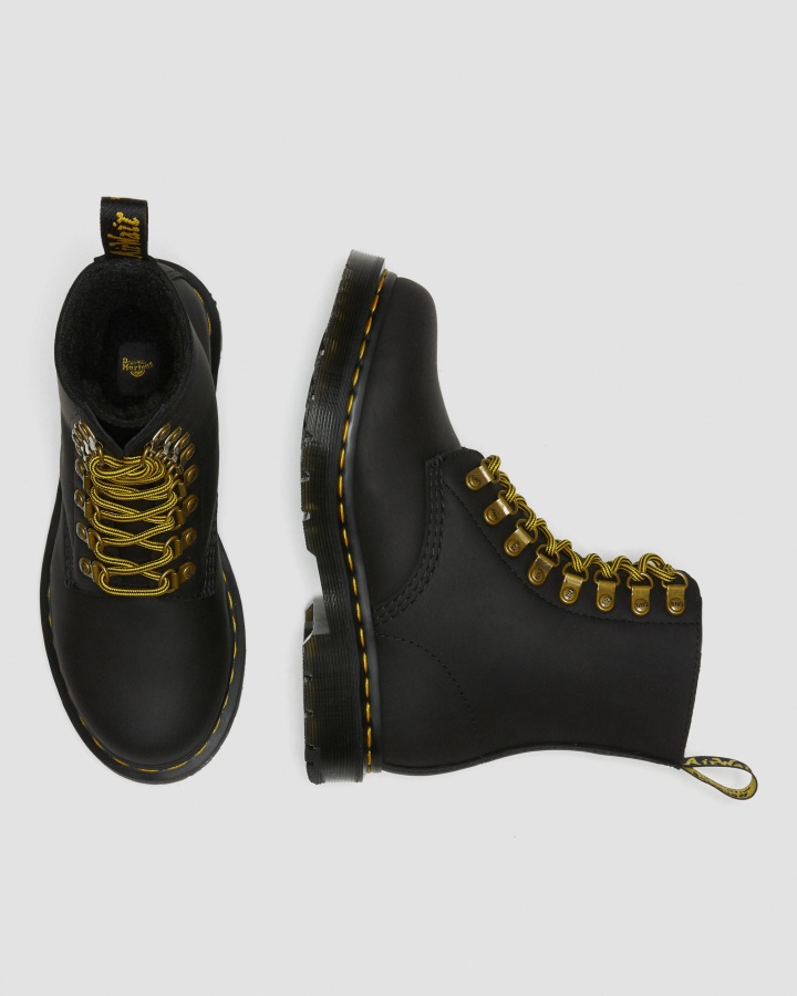 Dr.martens Romania Black Snowplow 1460 Pascal Dm's Wintergrip Cizme Din Piele Cu Siret