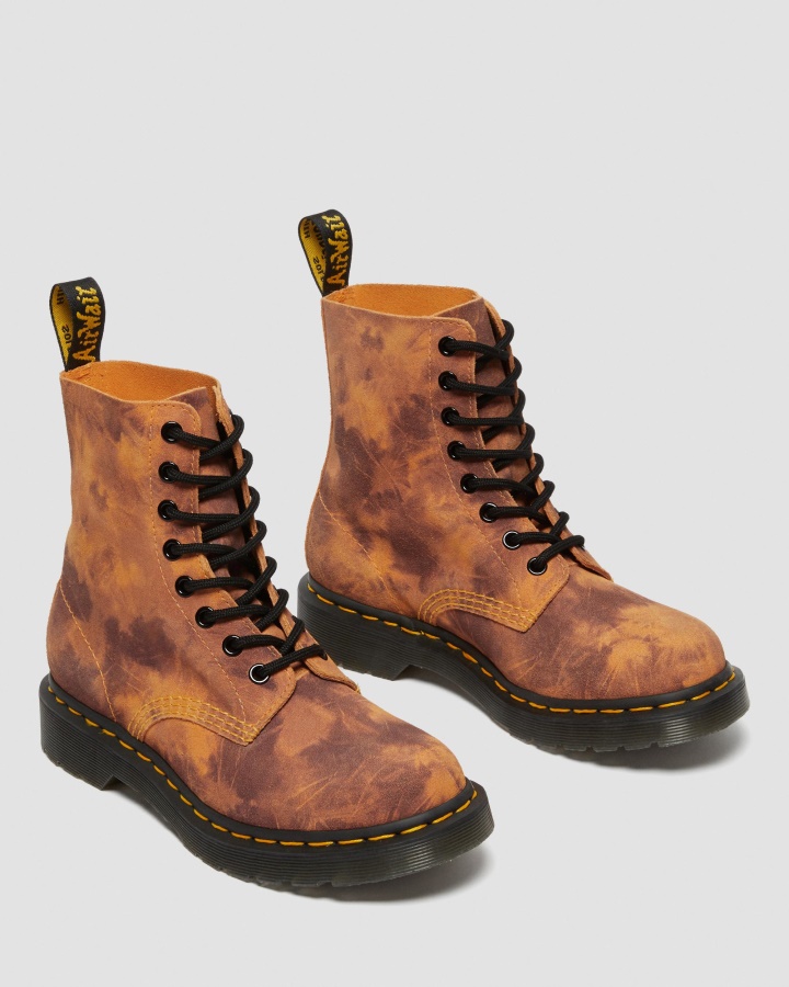 Dr.martens Romania Portocaliu 1460 Pascal Tie Dye Ghete Cu Siret Din Piele