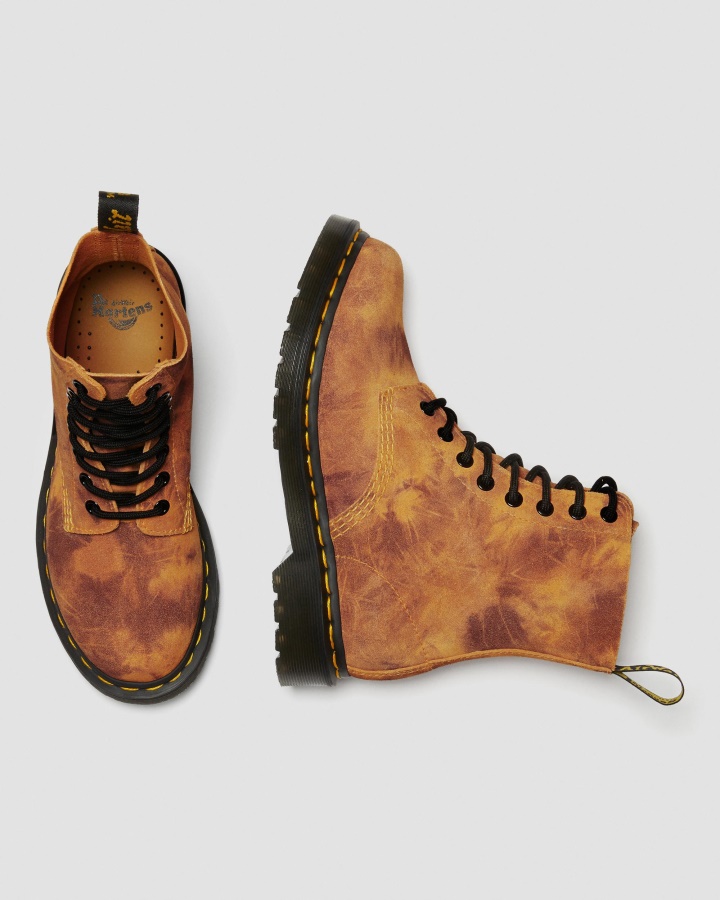 Dr.martens Romania Portocaliu 1460 Pascal Tie Dye Ghete Cu Siret Din Piele