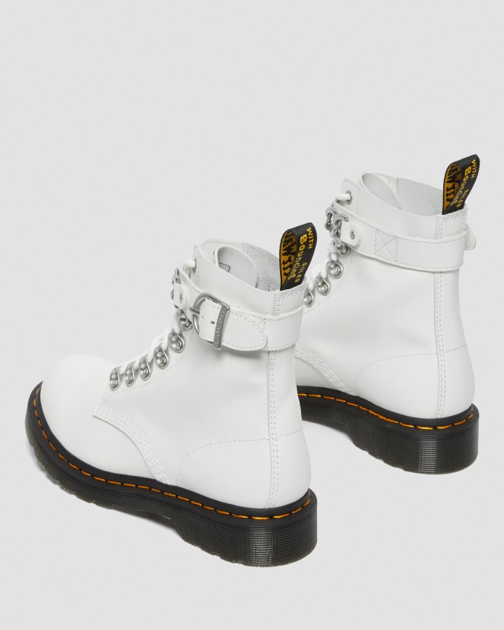 1460 Pascal Cizme De Dama Din Piele Cu Siret Alb Sendal Dr.martens Romania