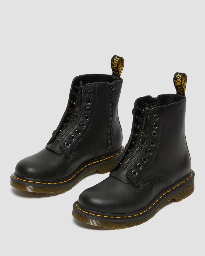 1460 Cizme Dama Pascal Nappa Cu Fermoar Nappa Negru Dr.martens Romania