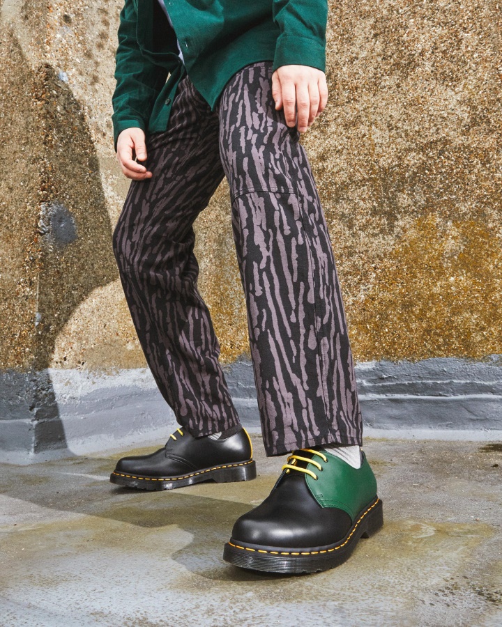 Dr.martens Romania Piele Neteda Neagra 1461 Pantofi Oxford Piele Neteda Contrast