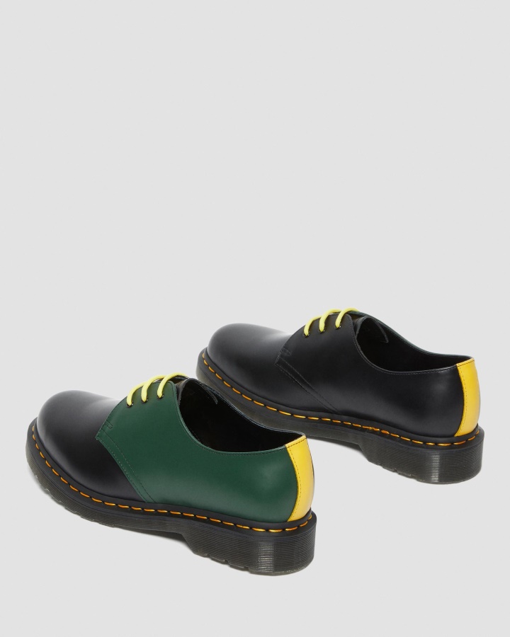Dr.martens Romania Piele Neteda Neagra 1461 Pantofi Oxford Piele Neteda Contrast