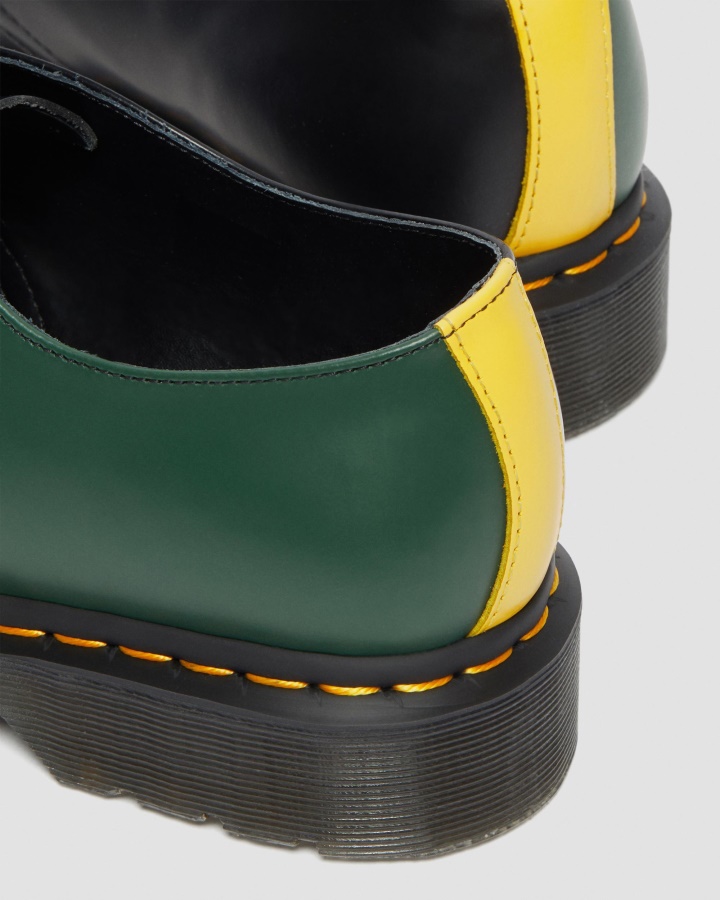 Dr.martens Romania Piele Neteda Neagra 1461 Pantofi Oxford Piele Neteda Contrast