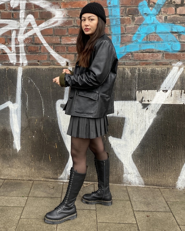 1b60 Cizme Bex Pisa Piele Pana La Genunchi Neagra Pisa Dr.martens Romania