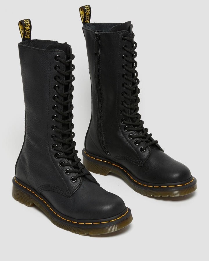 1b99 Cizme Din Piele Virginia Mijloc Vitel Negru Virginia Dr.martens Romania