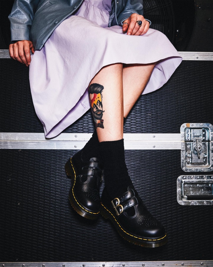 Dr.martens Romania Piele Neteda Neagra 8065 Piele Neteda Pantofi Mary Jane