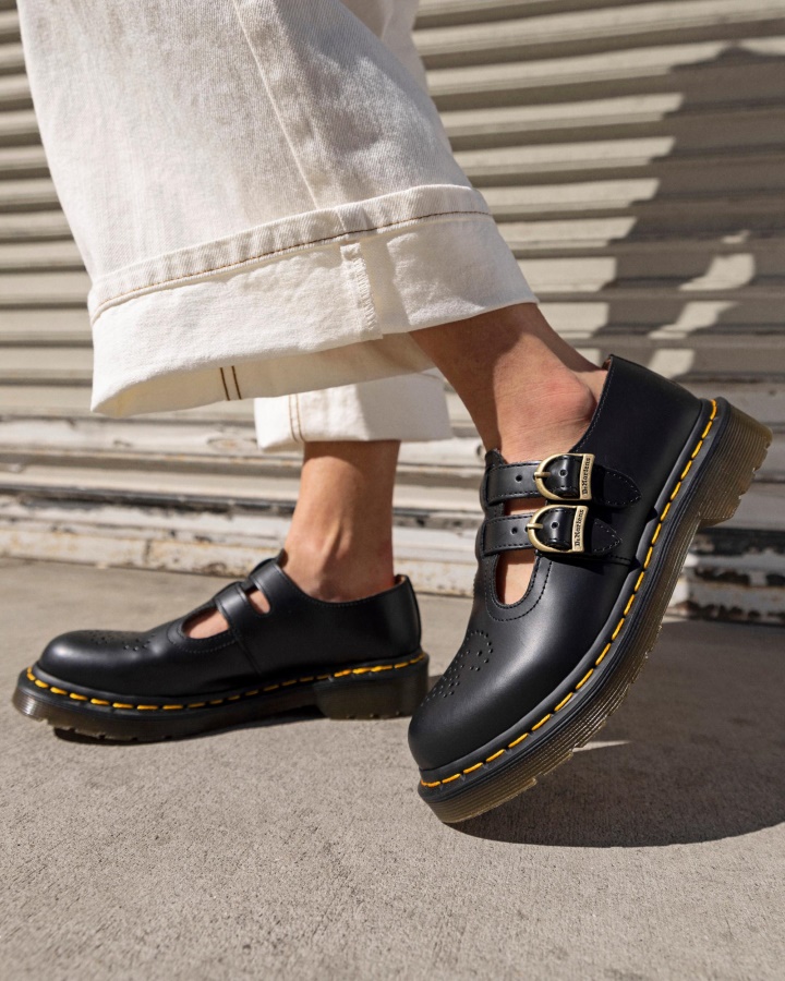Dr.martens Romania Piele Neteda Neagra 8065 Piele Neteda Pantofi Mary Jane