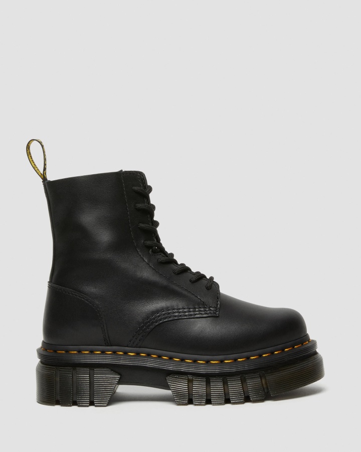 Botine Cu Platforma Dr.martens Romania Nappa Lux Audrick Nappa Neagra
