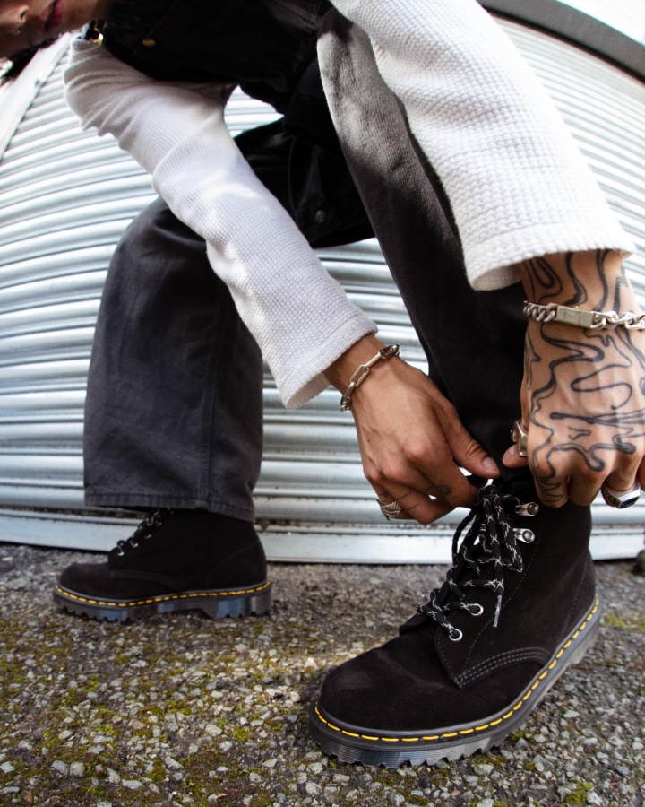 Botine Negru Din Piele Intoarsa De Vitel Repello Dr.martens Romania 101 Made In England