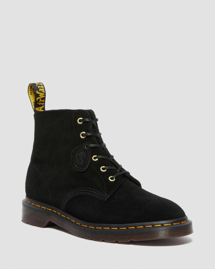 Botine De Piele Intoarsa Neagra Desert Oasis Dr.martens Romania 101