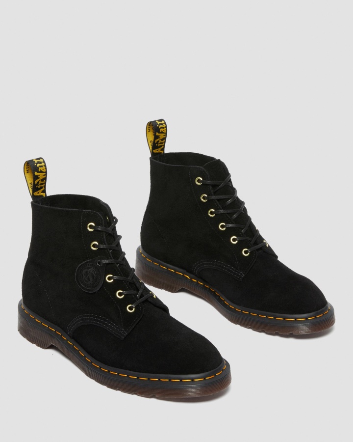Botine De Piele Intoarsa Neagra Desert Oasis Dr.martens Romania 101