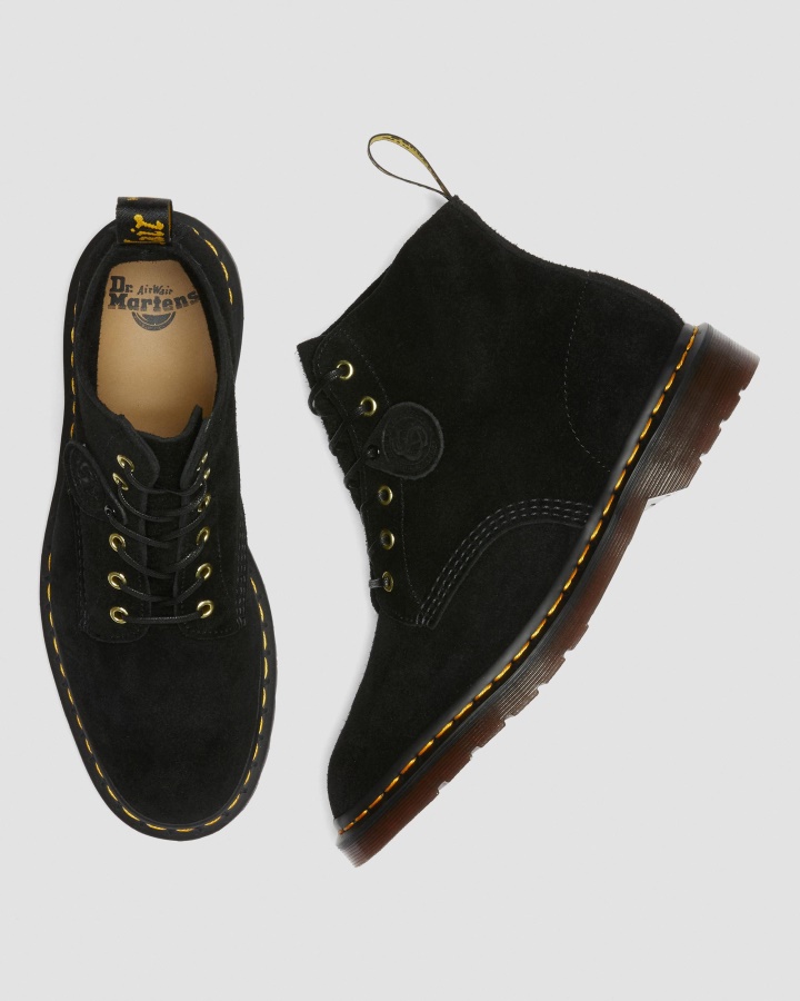 Botine De Piele Intoarsa Neagra Desert Oasis Dr.martens Romania 101