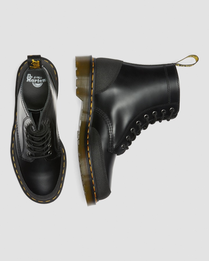 1460 Cizme Cu șireturi Din Piele Cu Panou De Protecție Canada Dr.martens Romania Negru Neted+dual Original