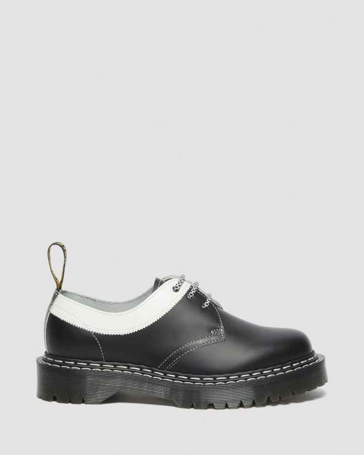 Negru+alb Felie Netedă+netedă Dr.martens Romania 1461 Bex Pantofi Oxford Din Piele Netedă Contrast