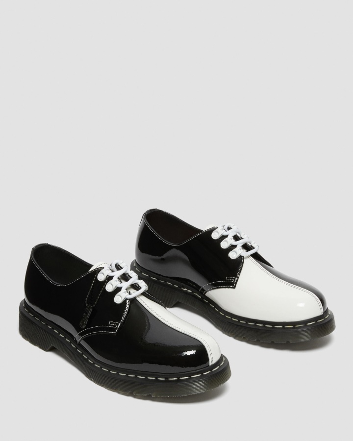 1461 Pantofi Oxford Din Piele Lăcută Tokyo Dr.martens Romania Negru+alb