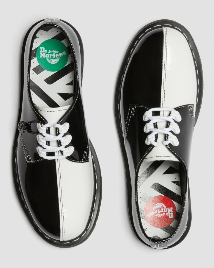 1461 Pantofi Oxford Din Piele Lăcută Tokyo Dr.martens Romania Negru+alb