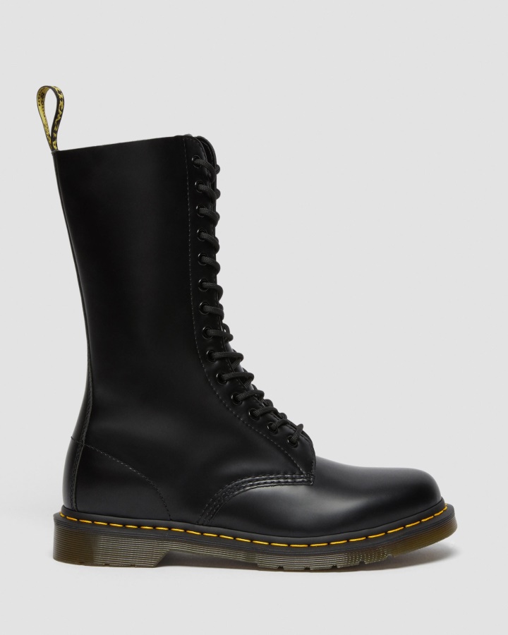 Neagra Piele Neteda Dr.martens Romania 1914 Cizme Inalte Piele Neteda