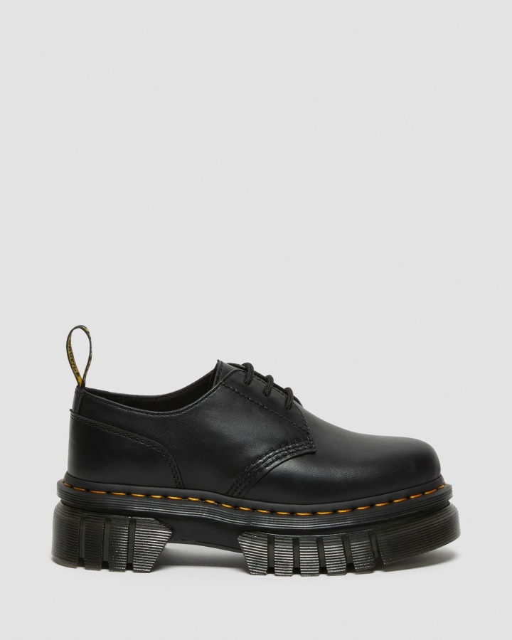 Pantofi Cu Platforma Din Piele Nappa Neagra Dr.martens Romania Audrick