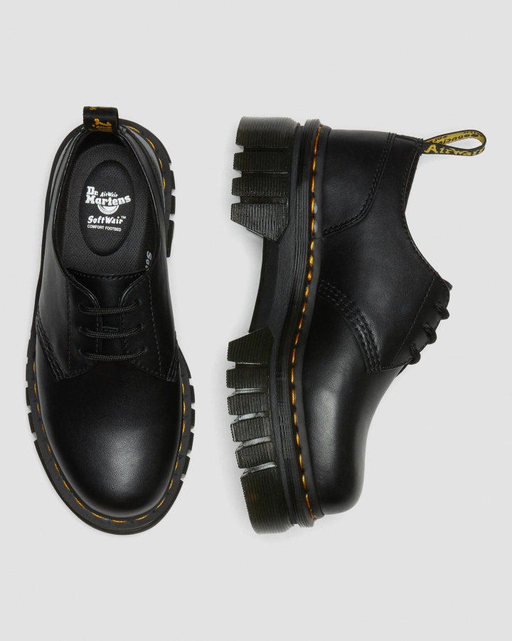 Pantofi Cu Platforma Din Piele Nappa Neagra Dr.martens Romania Audrick