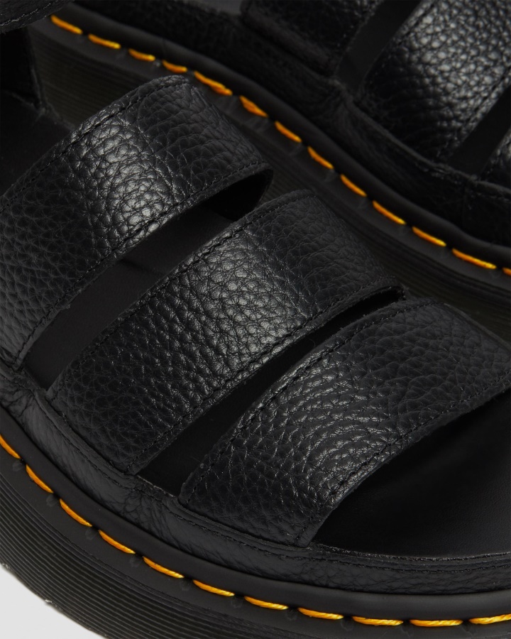 Sandale De Dama Din Piele Nappa Frezata Neagra Dr.martens Romania Clarissa Ii Cu Platforma