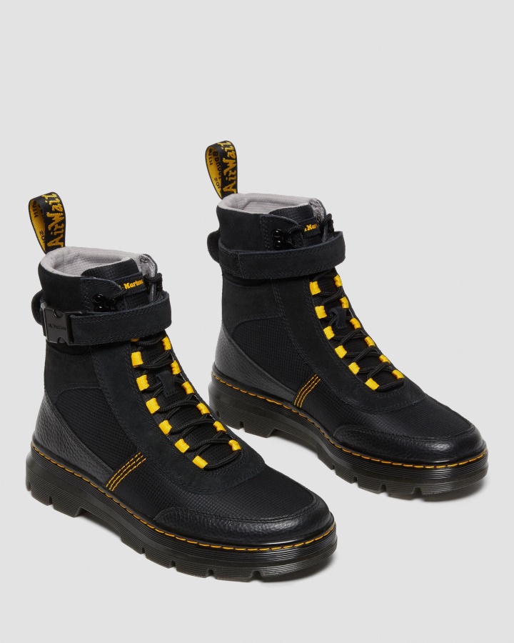 Cizme Casual Negru Dr.martens Romania Combs Tech Frezat Nappa & Piele Intoarsa