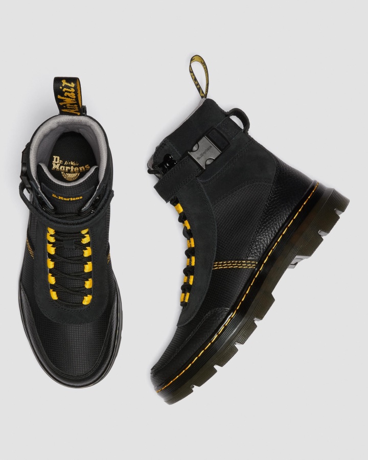 Cizme Casual Negru Dr.martens Romania Combs Tech Frezat Nappa & Piele Intoarsa