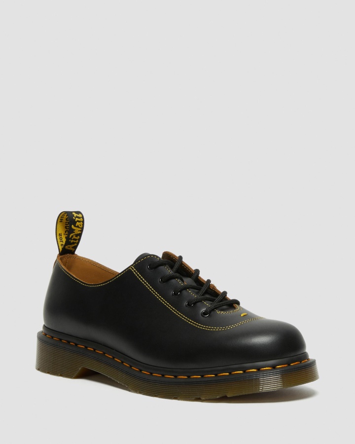 Pantofi Glyndon Vintage Din Piele Netedă Cu șireturi Dr.martens Romania Negru Vintage Neted