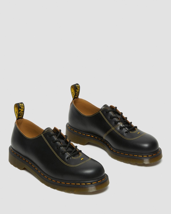 Pantofi Glyndon Vintage Din Piele Netedă Cu șireturi Dr.martens Romania Negru Vintage Neted