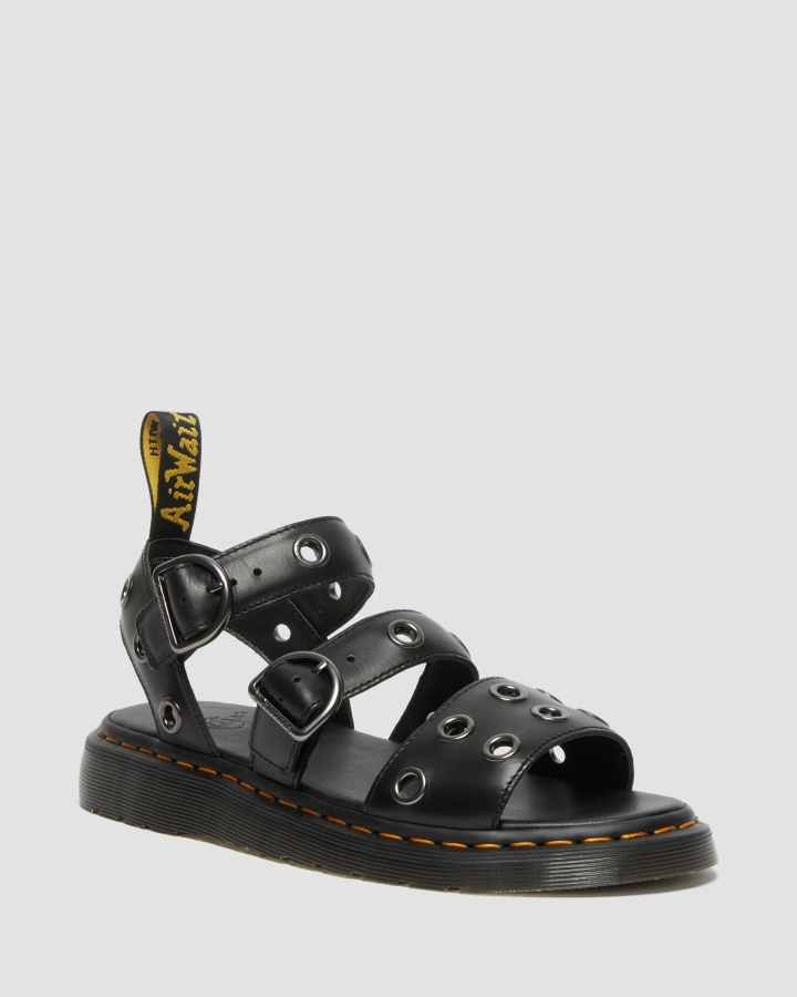 Sandale Brando Din Piele Brando Dr.martens Romania Grifon Hardware Negre