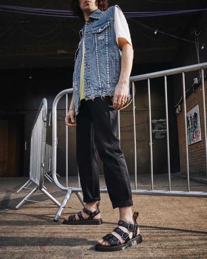 Sandale Brando Din Piele Brando Dr.martens Romania Grifon Hardware Negre