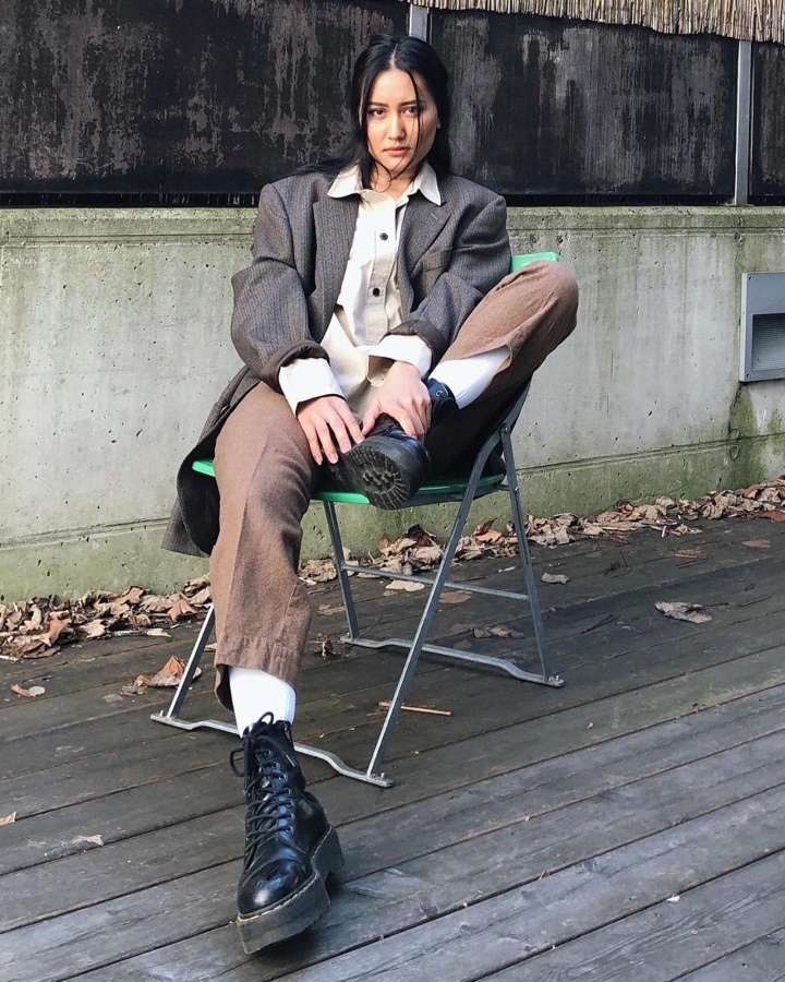 Jadon Hi Cizme Cu Platformă Din Piele Netedă Canada Dr.martens Romania Negru Lustruit Neted