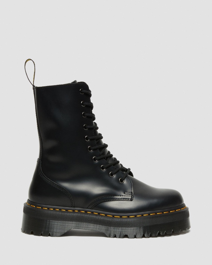 Jadon Hi Cizme Cu Platformă Din Piele Netedă Canada Dr.martens Romania Negru Lustruit Neted