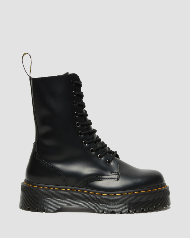 Jadon Hi Cizme Cu Platformă Din Piele Netedă Canada Dr.martens Romania Negru Lustruit Neted