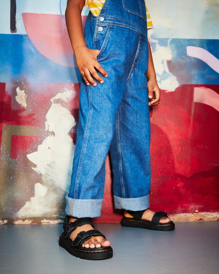 Sandale Din Piele Dr.martens Romania Junior Kyle Negre