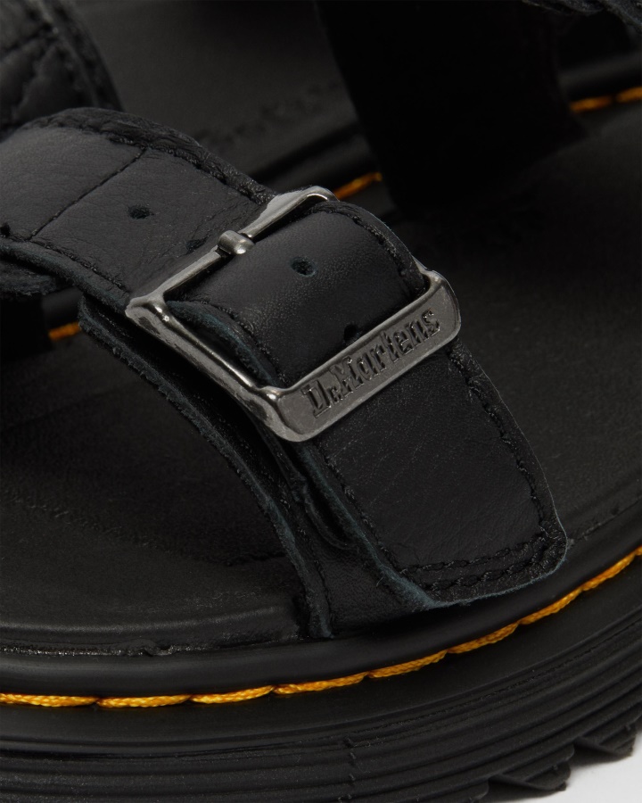 Sandale Din Piele Dr.martens Romania Junior Kyle Negre