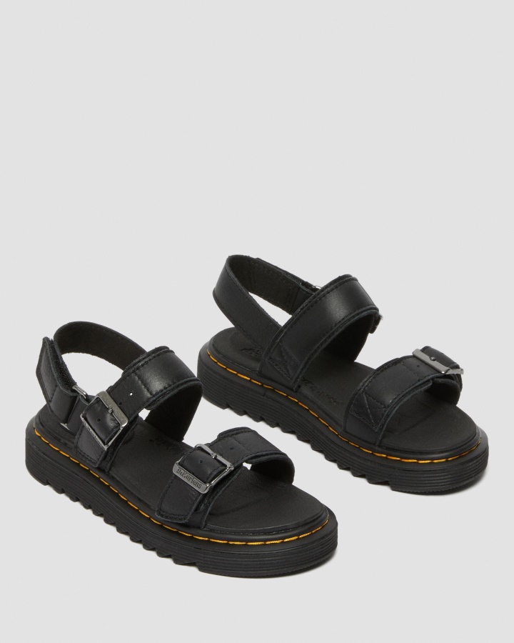 Sandale Din Piele Dr.martens Romania Junior Kyle Negre