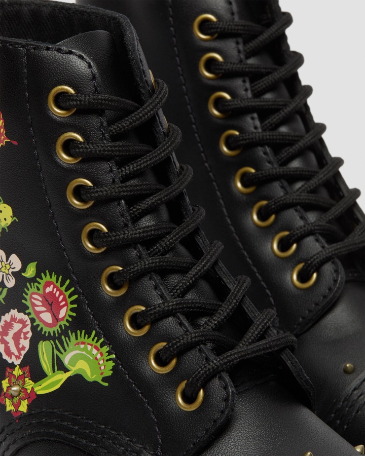 Negru+multi Backhand Dr.martens Romania Sinclair Floral Bloom Piele Cizme Platforma