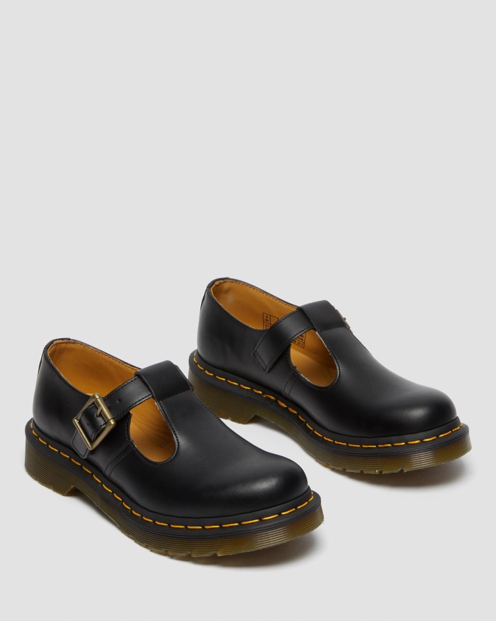 Polley Piele Neteda Mary Janes Dr.martens Romania Neagra Piele Neteda